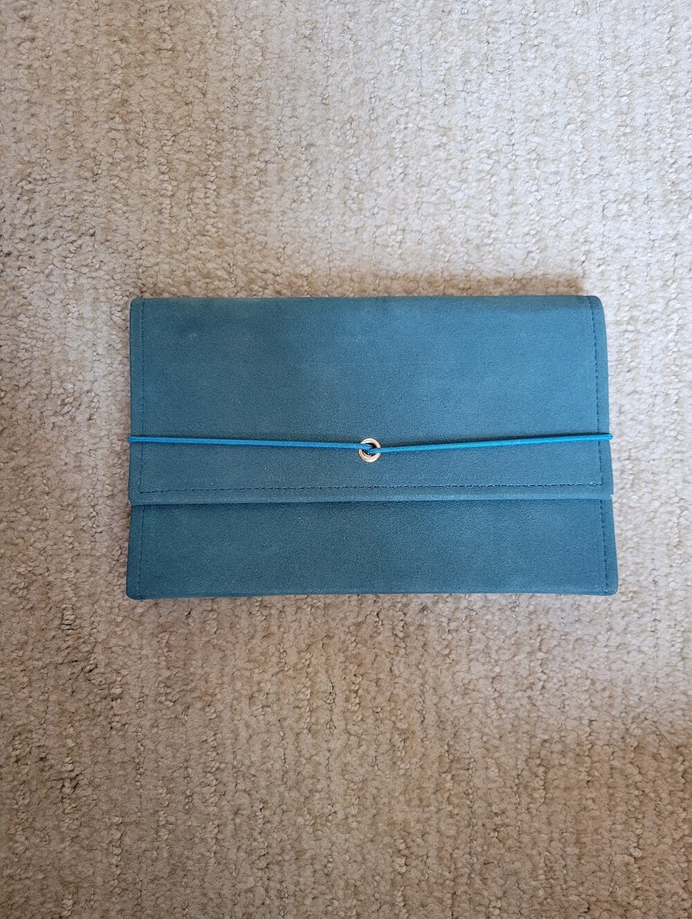Faux Suede Accordion File Organizer Teal Unused